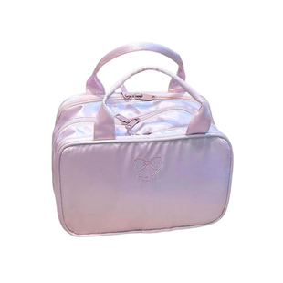 粉色立体化妆包女大容量旅游洗漱收纳包化妆品分区干湿分离便携包