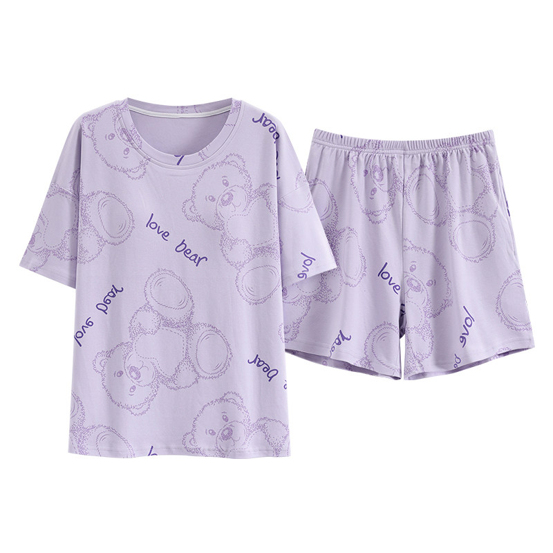 夏季女带胸垫可外穿家居服套装
