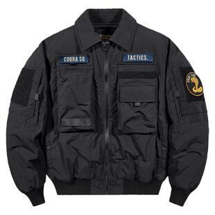 VIP翻领飞行员夹克男秋冬加厚棉衣美式复古棒球服多口袋工装外套