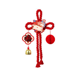 2026马年新款万字结葫芦门挂春节小马门把手挂件春节房间布置挂饰