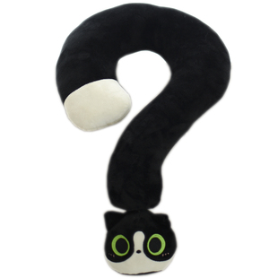 可爱黑猫抱枕暹罗猫U型枕汽车办公室午休枕创意三花猫便携枕礼物