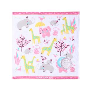 日本那须藤NASTEX Zoom卡通方巾纱布童巾印花纯棉宝宝方巾