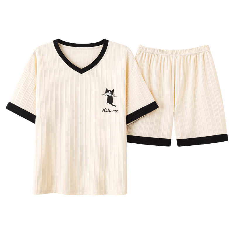 女大码可爱学生短袖家居服套装