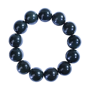 正品天然和田玉老型珠桶珠手串黑青玉手链玉石手串情侣礼物转运珠