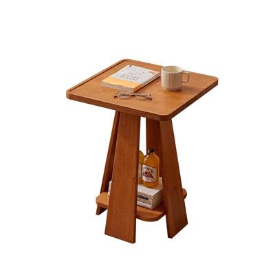 盛飞轻奢简约全实木双层沙发边几