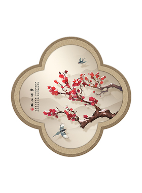 梅兰竹菊新中式挂画玄关装