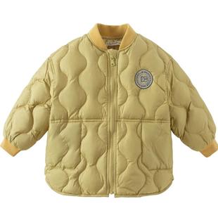 戴维贝拉羽绒服儿童短款白鸭绒2026冬装新款男童宝宝上衣休闲童装