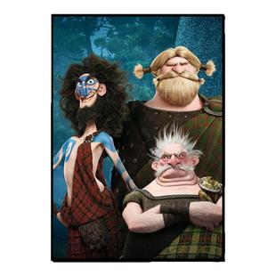 勇敢传说电影海报皮克斯儿童房卡通简约装饰画有框餐厅壁挂画墙贴