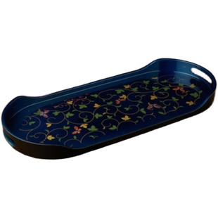 现货日本制进口山中树脂漆器描金舞扇子千瓣金菊牡丹精致托盘茶盘