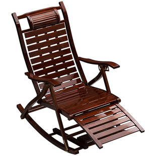 摇摇椅躺椅午休折叠藤椅大人老人专用靠背阳台家用休闲逍遥竹椅子