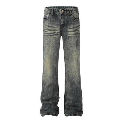 美式高街水洗做旧牛仔裤