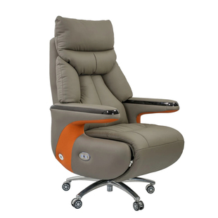 真皮可躺按摩办公椅午休智能电动老板椅商务久坐通风加热大班椅子