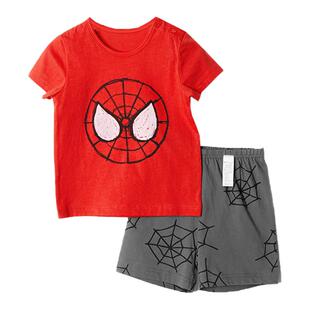 韩国儿童睡衣短袖家居服夏季套装薄款宝宝居家服短裤竹节棉空调服