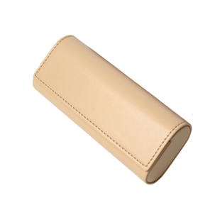 近视眼镜盒椭圆米色棕太阳镜盒磁吸墨镜盒扎线高端款复古清新简约