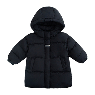 女童羽绒服冬装2025新款中长款加厚90白鸭绒韩版儿童过膝三防外套