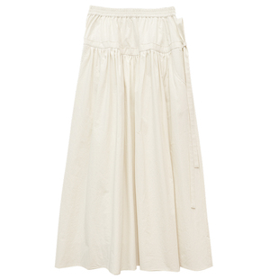 鹿与飞鸟[Sea Cabin]“梅洛红酒”双色系带A字大伞裙半身裙6539廾