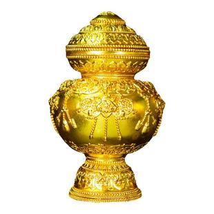 藏村藏式铜宝瓶八吉祥雕花龙王宝瓶摩尼宝瓶八供家居装饰摆件