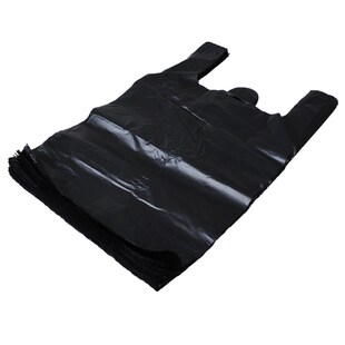 带提手垃圾袋黑色加厚垃圾袋背心袋马夹袋塑料袋特价5把包邮