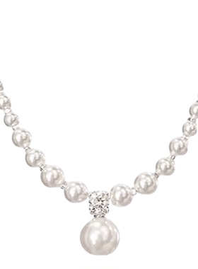 老凤祥S925纯银珍珠项链女碎银气质高级奢华送生日礼物送女友老婆