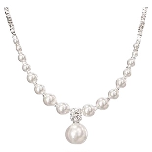 老凤祥S925纯银珍珠项链碎银气质高级奢华情人节送生日礼物送女友