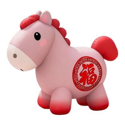 定制充气发光拍马屁马年卡通财神爷毛绒福字气模吉祥物人偶美陈