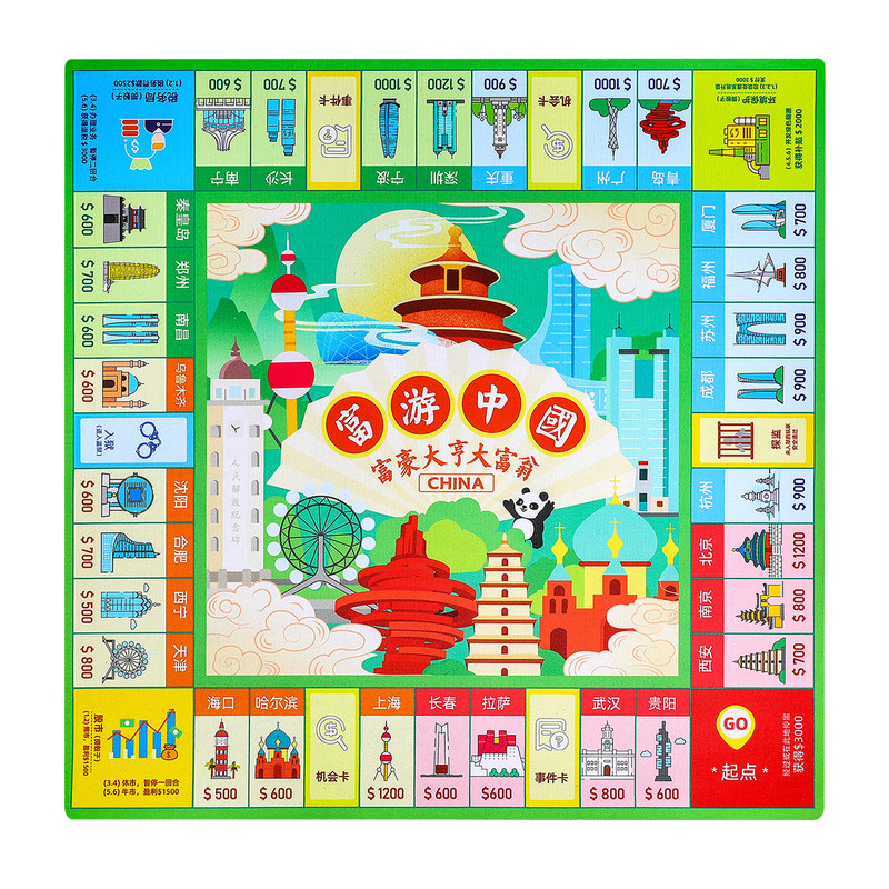 【硅胶棋盘加厚】富豪大亨豪华版