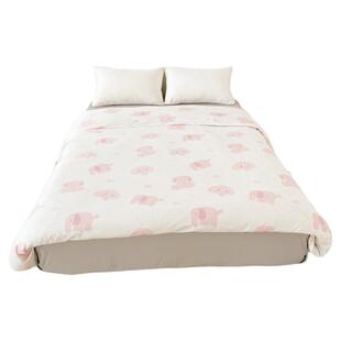 小象休息日 简单系原创粉色小象全棉被套被芯罩可爱四季款可定制
