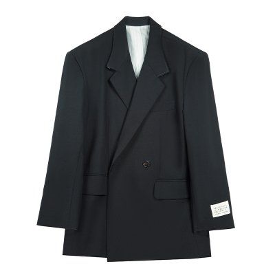 洛边常规韩系长袖拼接西装服