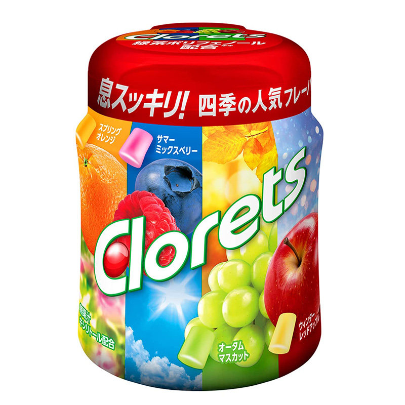现货！IQ日本直邮clorets口香糖青柠西柚原味强劲薄荷清新口气