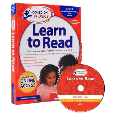 英文原版正版 Hooked on Phonics Learn to Read Pre-K Level 2 附DVD 迷上语音 少儿自然拼读学习教材系列 儿童英语学习二级别