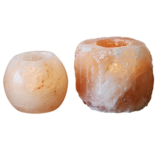 《橙盐晶石》玫瑰矿盐烛台扩香烛光晚餐香薰蜡烛礼盒氛围圆蜡烛托