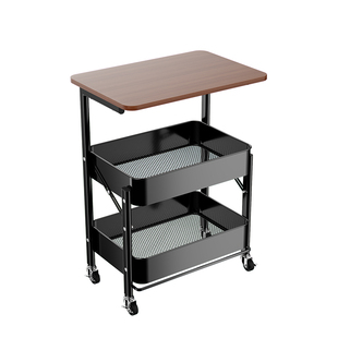 新款中古风家用零食小推车落地置物架室内客厅茶几边几书架收纳架