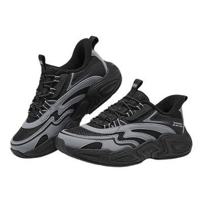 Skechers斯凯奇山川闪穿鞋时尚休闲运动鞋儿童老爹鞋405345L/BKGY