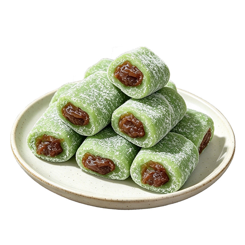 荷叶红豆糕龙井茶味豆沙馅糯米糕