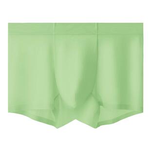 男士冰丝内裤无痕抑菌裤头冰感平角裤轻薄款速干夏天四角裤翠绿色