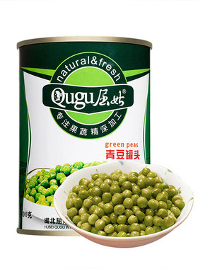 屈姑青豆罐头400g*4/24罐 炒饭即食代餐青豌豆粒蔬菜沙拉西餐配料