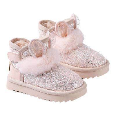 安奈儿女童雪地靴小公主儿童棉靴