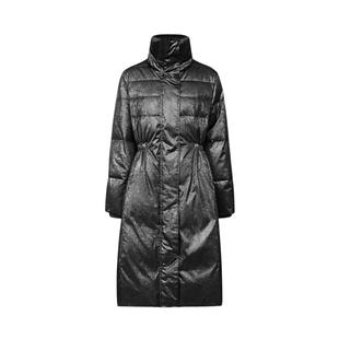 sdeer圣迪奥冬装女装高领收腰亮面长款羽绒服S224Z2415