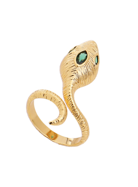 MELISSA&ROSELLA 铜合金戒指 黄英同款灵蛇形戒指时尚开口可调节