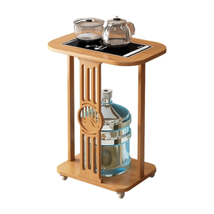 实木移动茶水柜茶桌边柜泡茶台家用烧水壶一体边柜办公室茶具置物