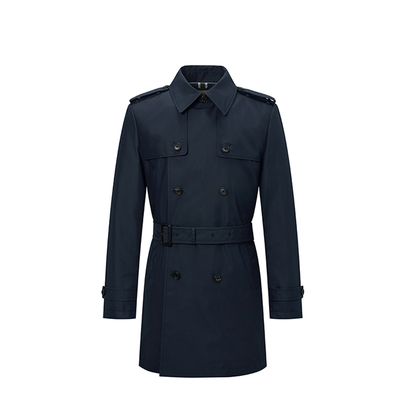 Hazzys春季男士双排扣风衣潮流