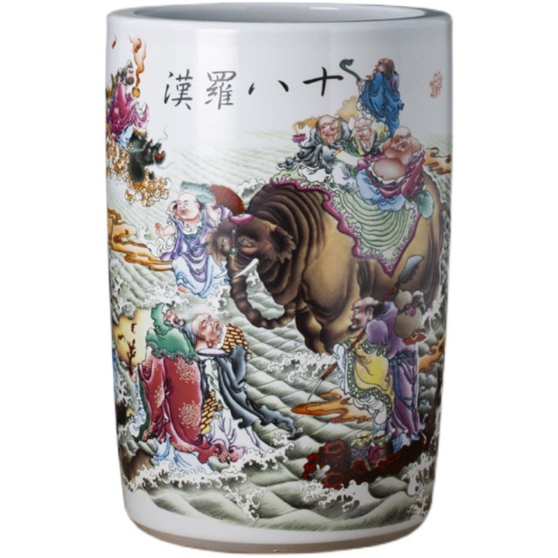 中式陶瓷景德镇书房十八罗汉图