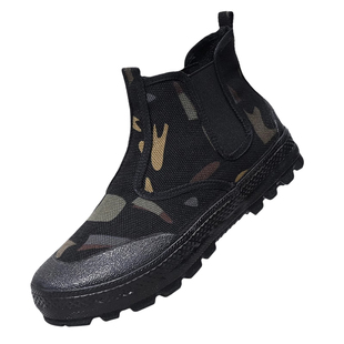 正品3531户外透气高帮迷彩工装鞋男女一脚蹬防滑耐磨橡胶底解放鞋