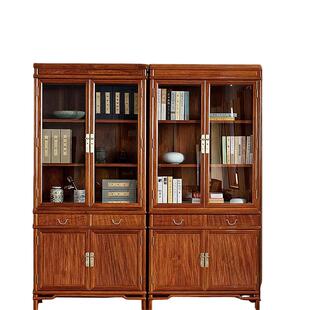大果紫檀红木书柜中式缅甸花梨书橱明式书架储物柜简约全实木家具