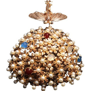 大无汉风李静训闹蛾扑花冠全套重工保色 明制婚服头饰发冠项链