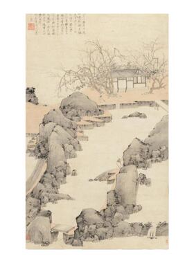 清四僧弘仁林越寻梅图国画