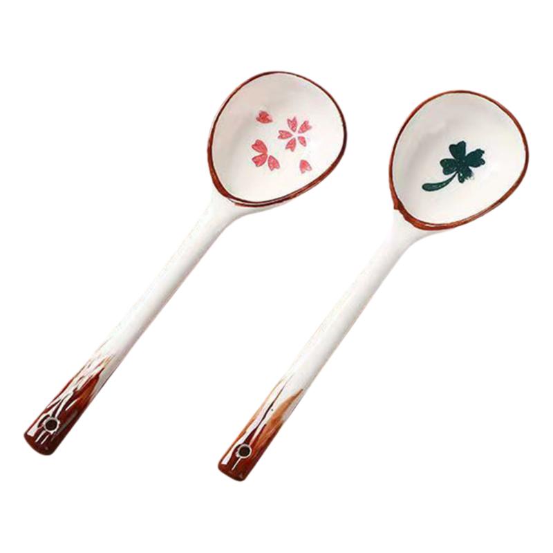 圆头盛汤舀粥调羹陶瓷勺子家用