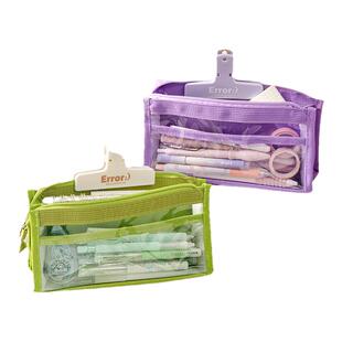 简约透明大容量笔袋少女心可爱初中生ins风多功能高颜值多层笔袋