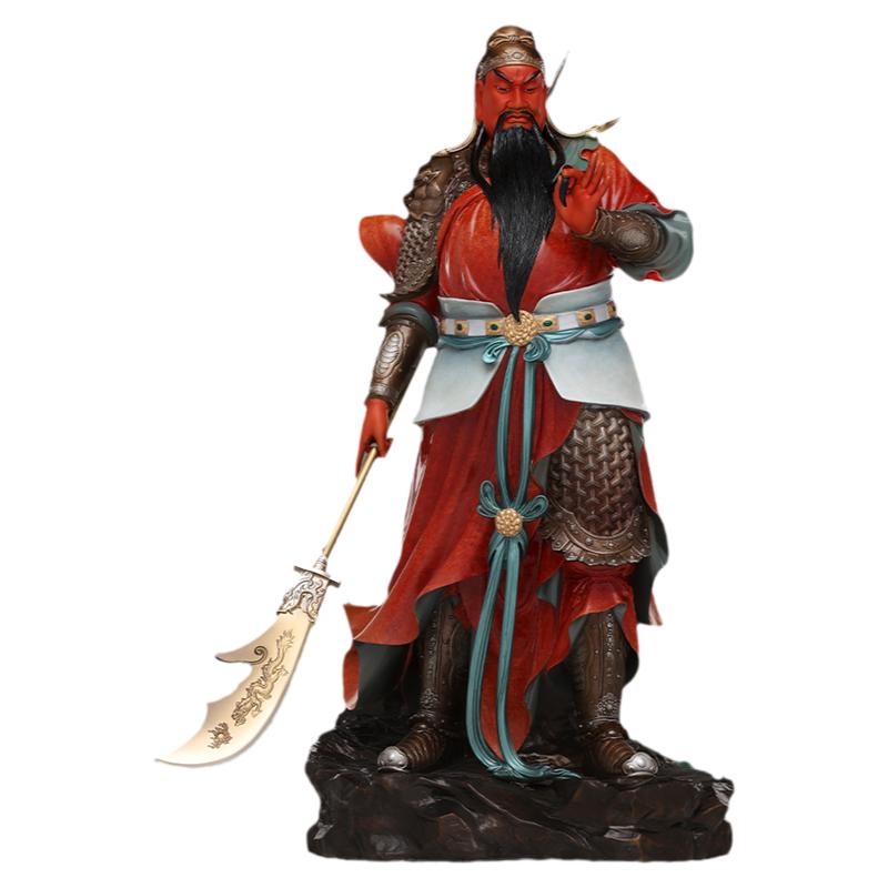 精工彩绘关公摆件家用武财神佛像