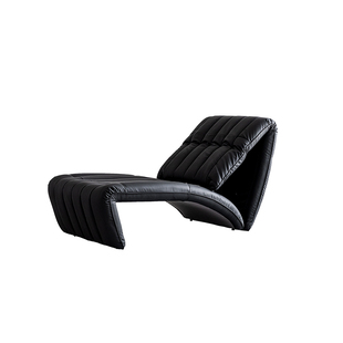 魅舍 DeSede巴塞罗那单人可折叠异形拳头懒人落地黑色皮沙发躺椅